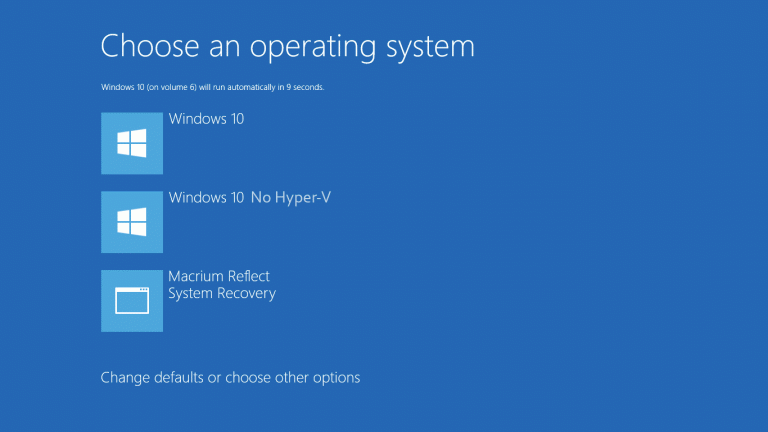 Windows boot menu